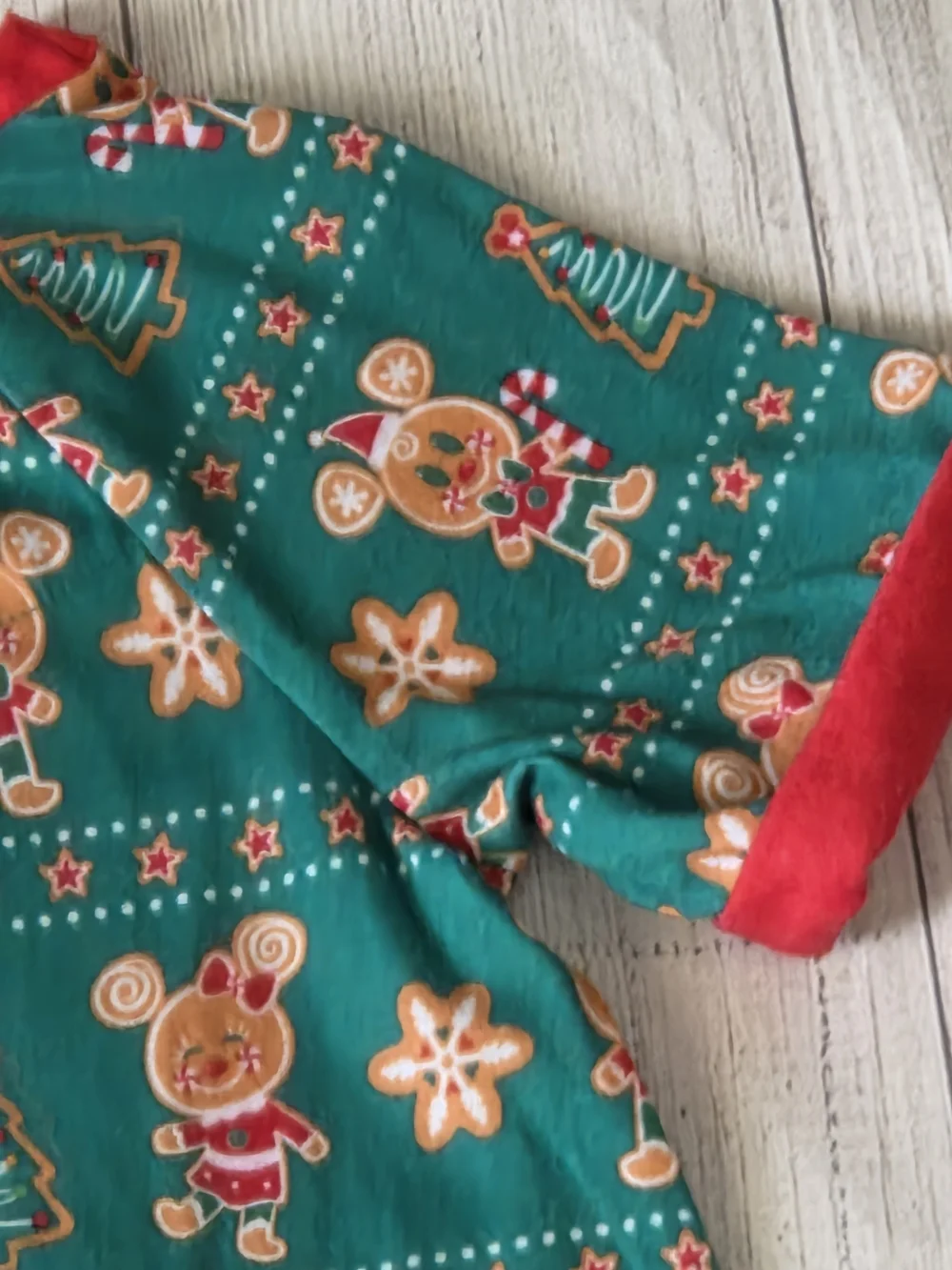 Girls Green 'Sugar & Spice' Gingerbread Nightgown with Red Trim